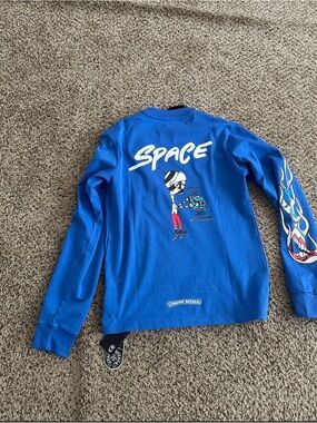 Chrome Hearts Bright Blue 'Space' Graphic Long Sleeve Tee